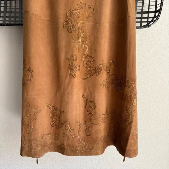 NWT! Free People Nigel Preston Hand-Painted Lambskin Suede Maxi Skirt - Large - Picture 5 of 10